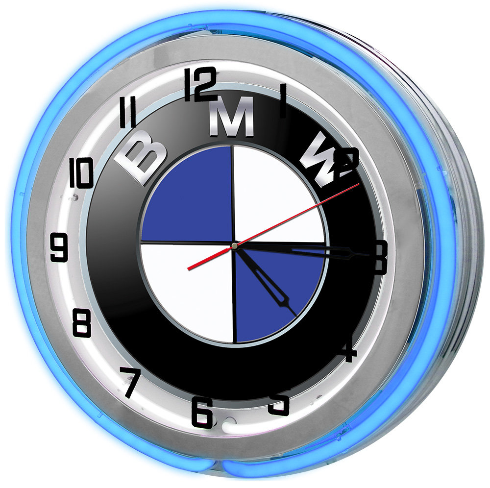 BMW 19 Double Neon Blue Clock BMW Garage Clocks BMW Etsy
