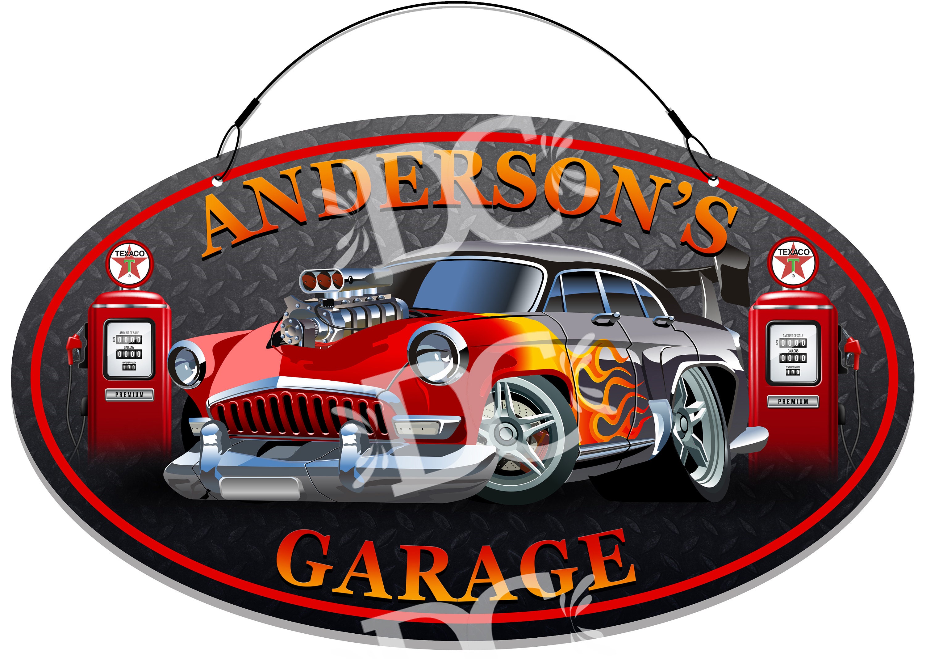 Hot Rod Garage Metal Sign Garage Décor Signs Muscle Car Etsy