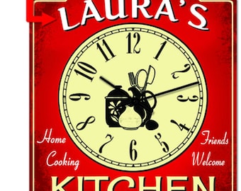 Personalized Kitchen Clock, Home Cooking Decor, MDF Hardboard