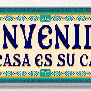 Bienvenidos Ceramic House Front Door Welcome, Mi Cas Es Su Casa House Plaque, Mexican House Sign, Handmade House Numbers,