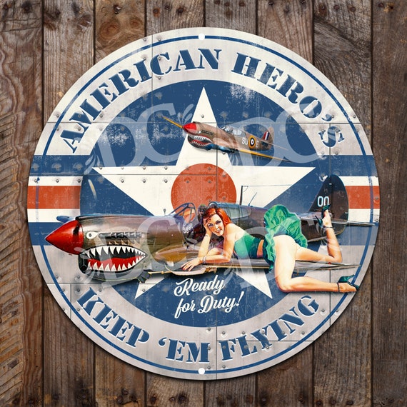 WWII Aviator Nose Art Sign: Custom Pilot Lounge Decor - Etsy Israel