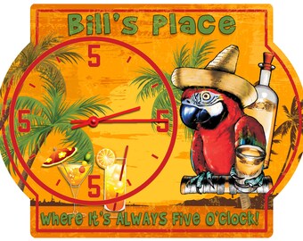 Tiki Bar Clock | Etsy