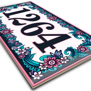 Floral Garden Ceramic House Number Plaque - Personalized Elegant Design ...