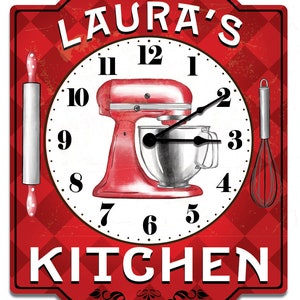 Kitchen Mixer Clock Customized, Kitchen Cooking Décor, Custom Kitchen Clocks, Home Cooking Signs, Cooking Décor, Baking Clock,