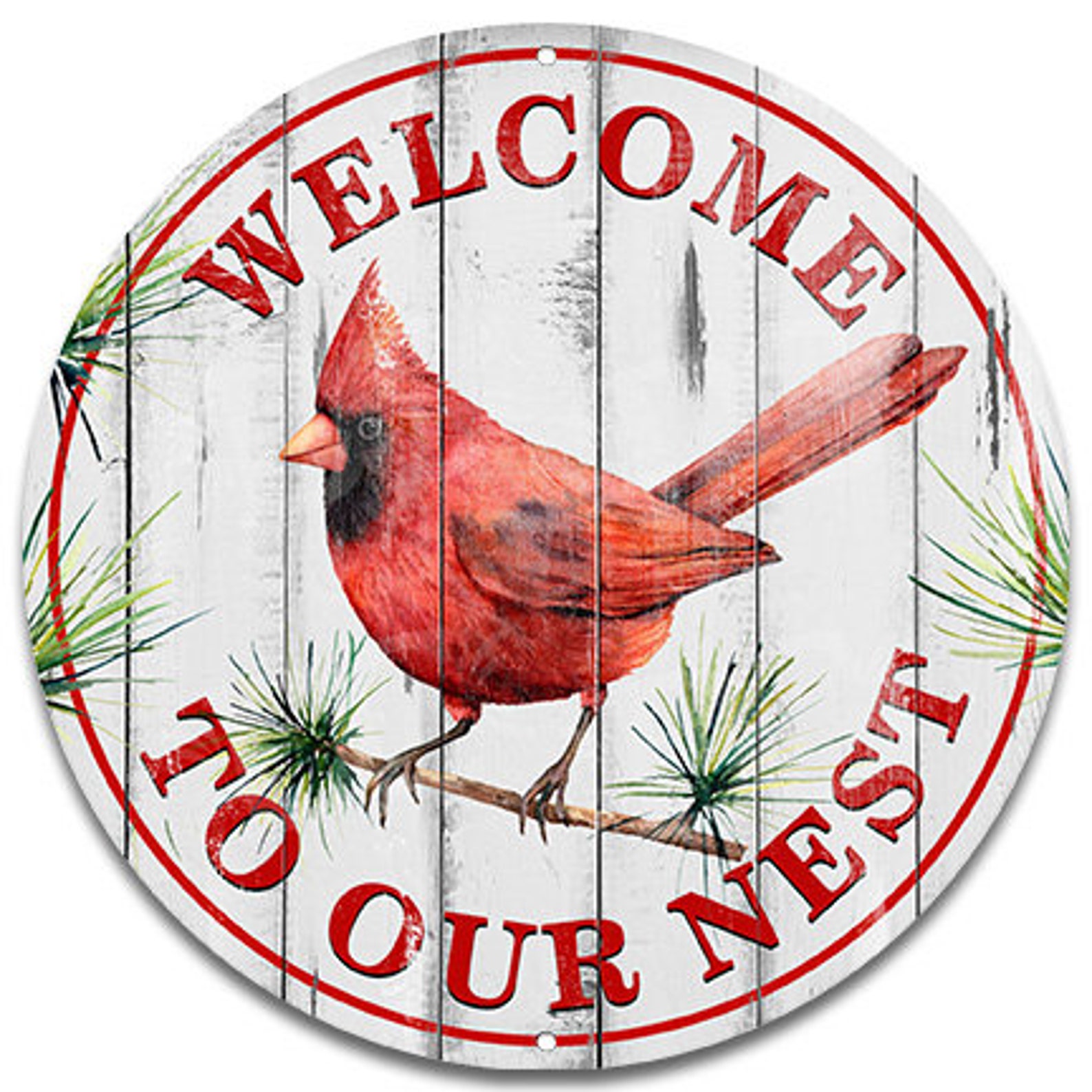 Cardinal Bird Garden Sign Birds Front Door Sign Red Etsy