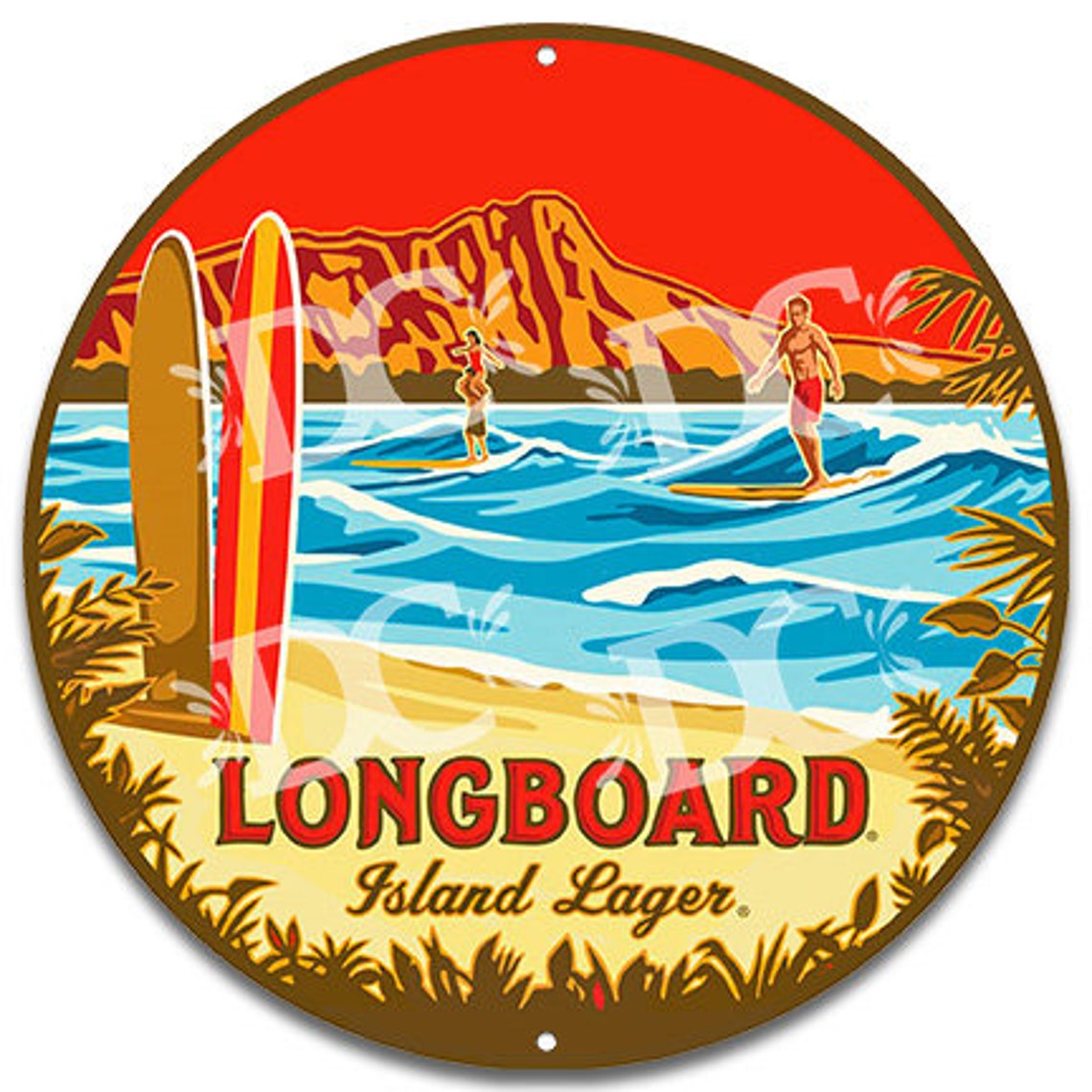 Longboard Lager Circle Pub Sign Longboard Signs Beer Bar Etsy