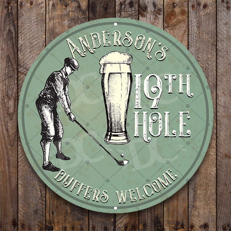 Golfer 19th Hole Metal Sign Golfing Décor Signs Golfer | Etsy