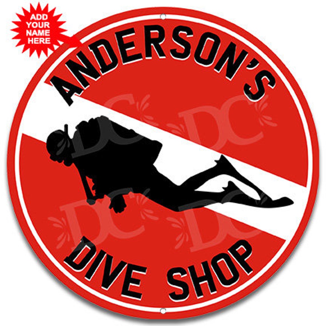 Dive Shop Customized Sign Scuba Diver Custom Signs Deep Sea Etsy