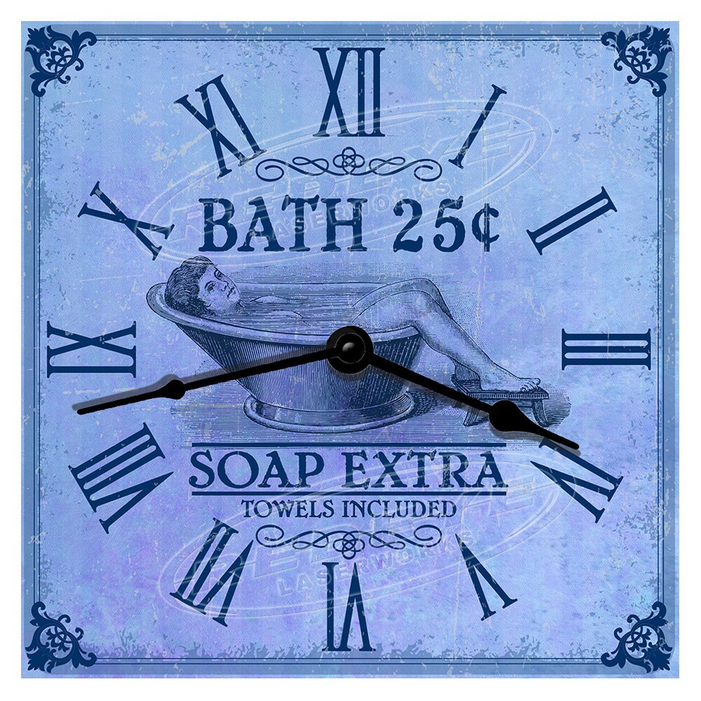 Vintage Bath House Bathroom Clock Bath House Wall Clock Etsy UK