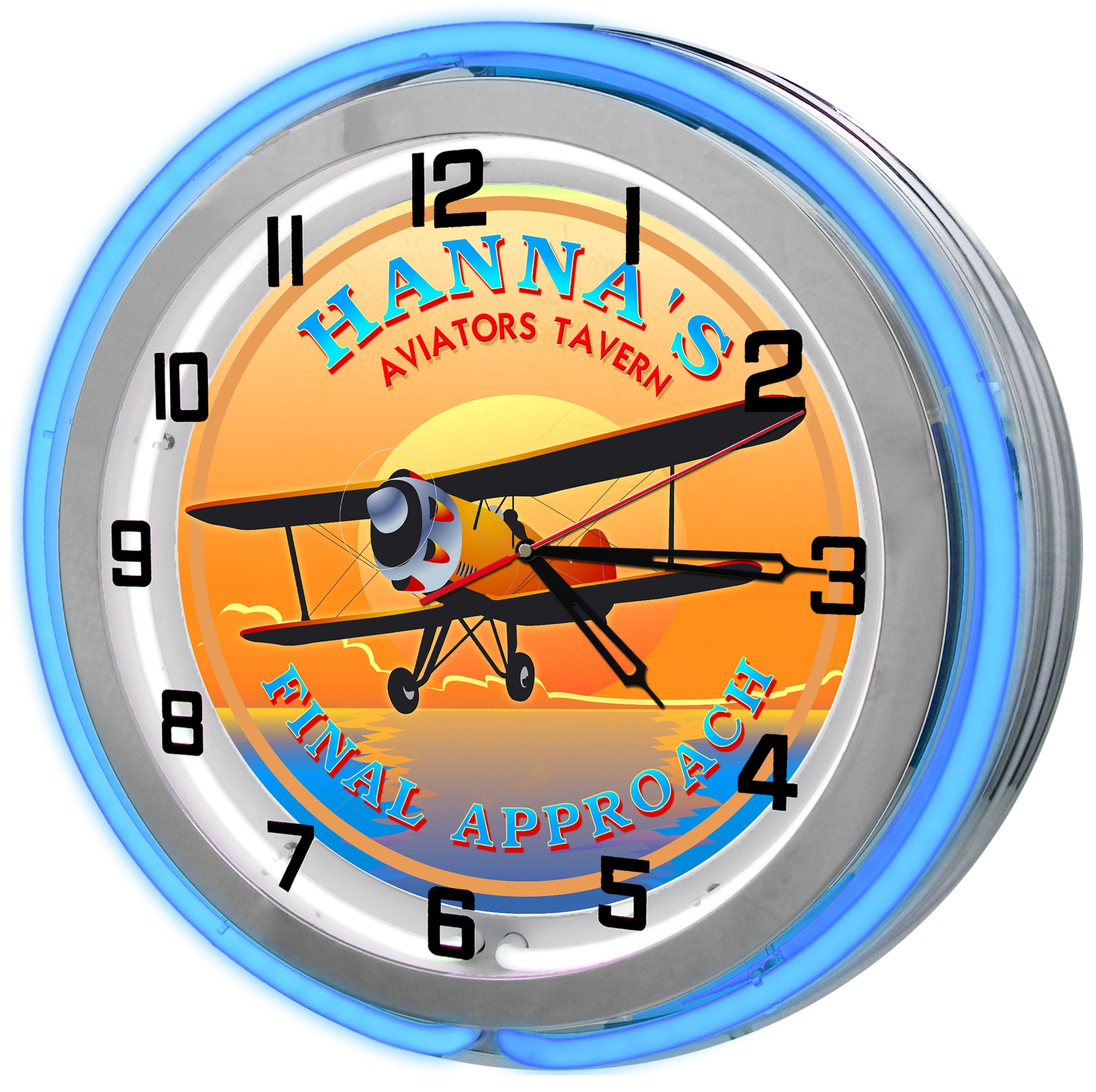 Personalized Aviator's Tavern Neon Clock: 19