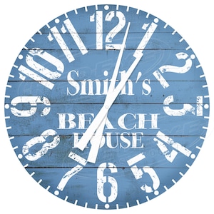 Beach House Clock, Beach House Décor, Cottage Clock Decor, Custom Beach House Clocks, Custom Cabin Clock, Custom Cottage Clocks
