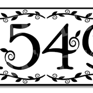 Floral Vines Ceramic Address Tile, Home Address Ceramic Sign, Colorful Front Door Address, Ceramic Tile House Numbers