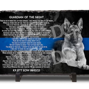 Police K9 Guardian Poem Plaque, Police Dog Dedication Plaque, K9 Unit Dedication Plaques, Police Officer K9 Memorial Stones, K9 Unit Plaque