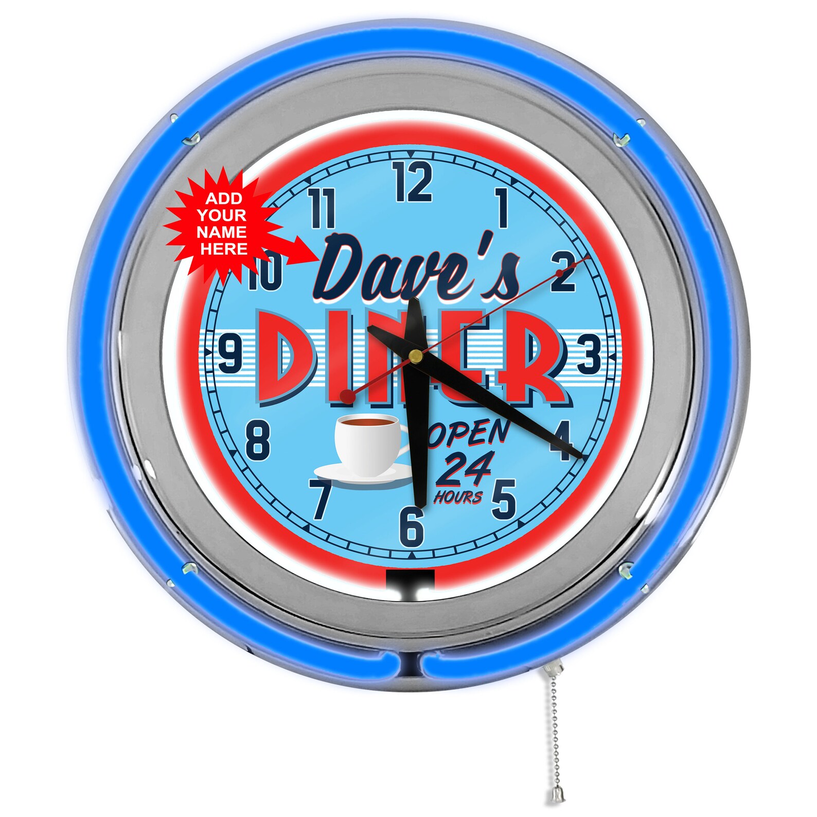 Customized Retro Diner Neon Clock Retro Neon Clocks Café Etsy