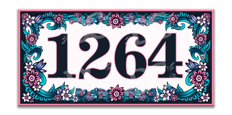 Floral Garden Ceramic House Number Plaque - Personalized Elegant Design ...