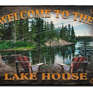 Lake House Outdoor Welcome Doormat, Cottage Customized Welcome Mat, Lake House Front Doormat, Cabin Welcome Mat, Outdoor Welcome Mats