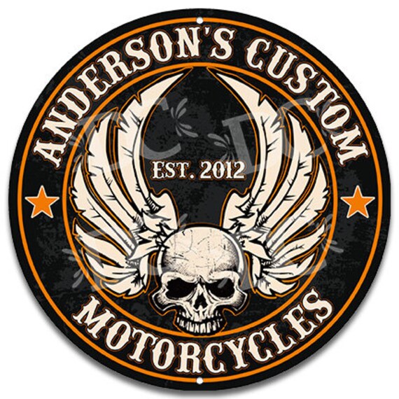 Motorcycle Shop Sign Biker Garage Sign Custom Motorcycle | Etsy