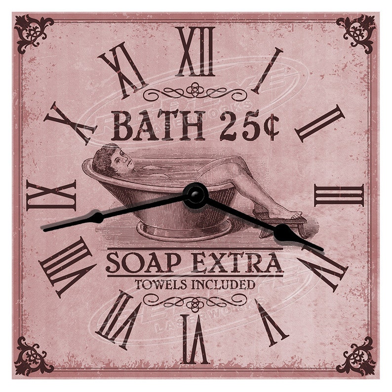 Vintage Bath House Bathroom Clock Bath House Wall Clock Etsy