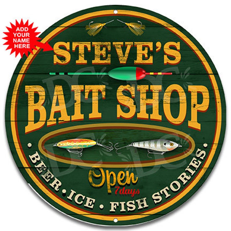 Bait Shop Customized Sign Bait Shop Signs Fishing Sign | Etsy