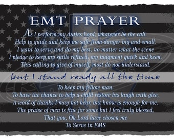 EMT Prayer Stone Plaque, First Responder Decor