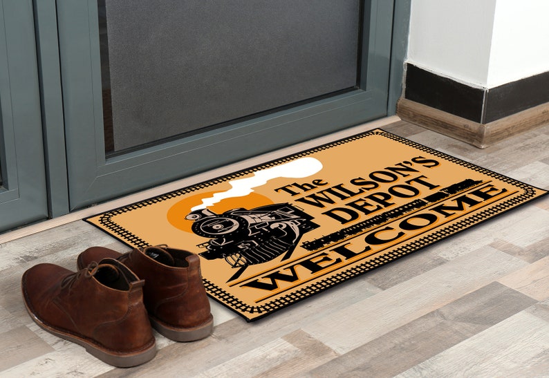 Railroad Front Door Mats Train Front Doormats Custom Etsy