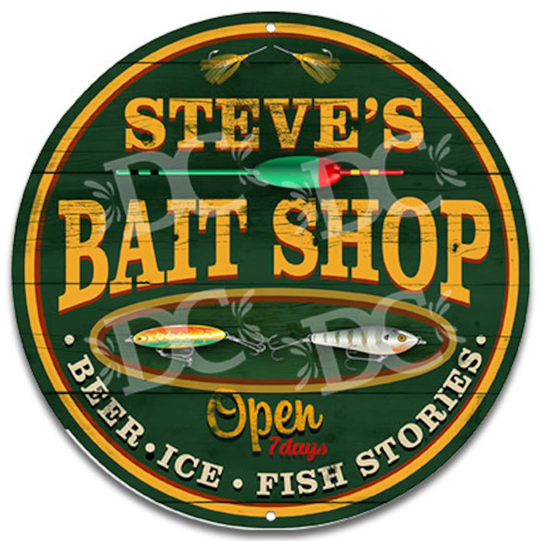 Bait Shop Customized Sign, Bait Shop Signs, Fishing Sign Ideas