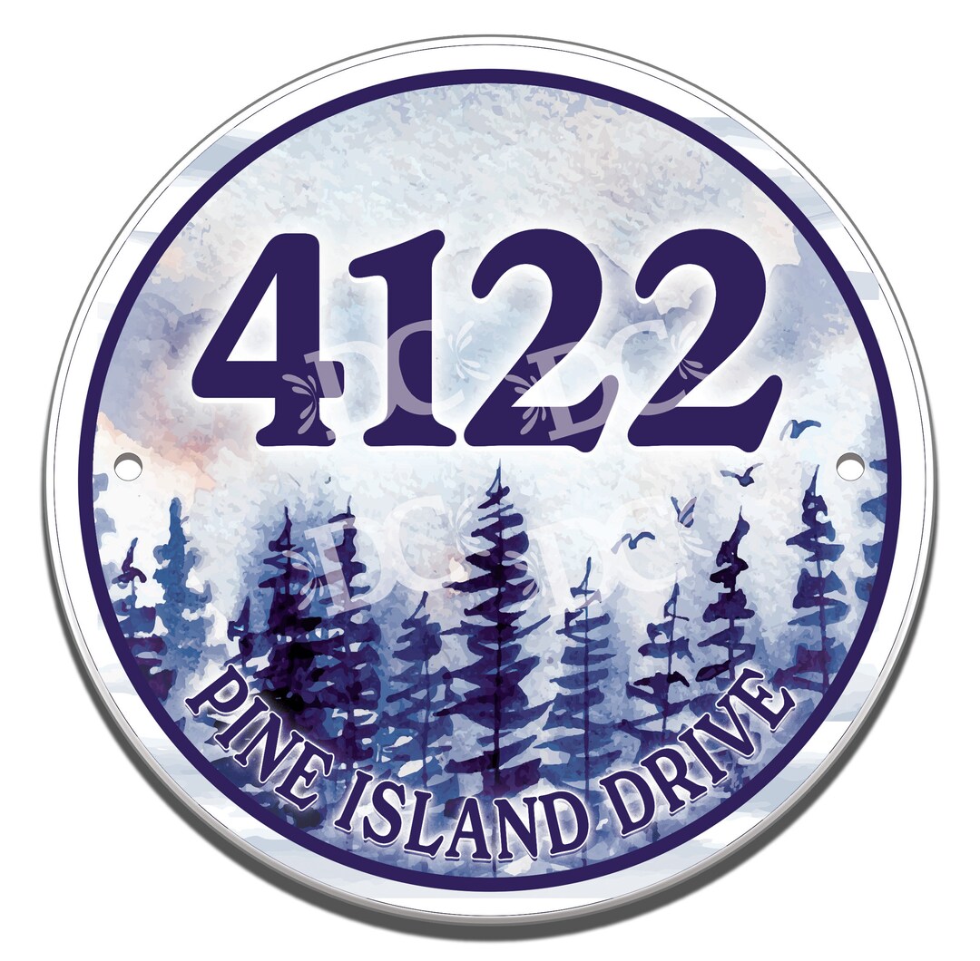 Pine Tree Cottagecore House Number Sign - Personalized Ceramic Tile - Etsy