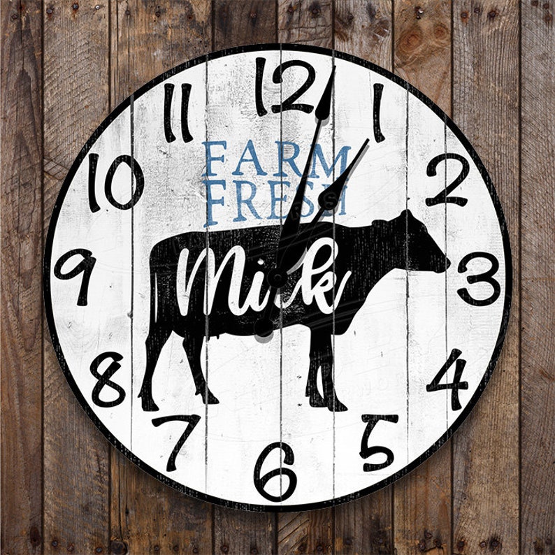 Dairy Farm Custom Clock Cow Clocks Farm Clocks Rustic Etsy