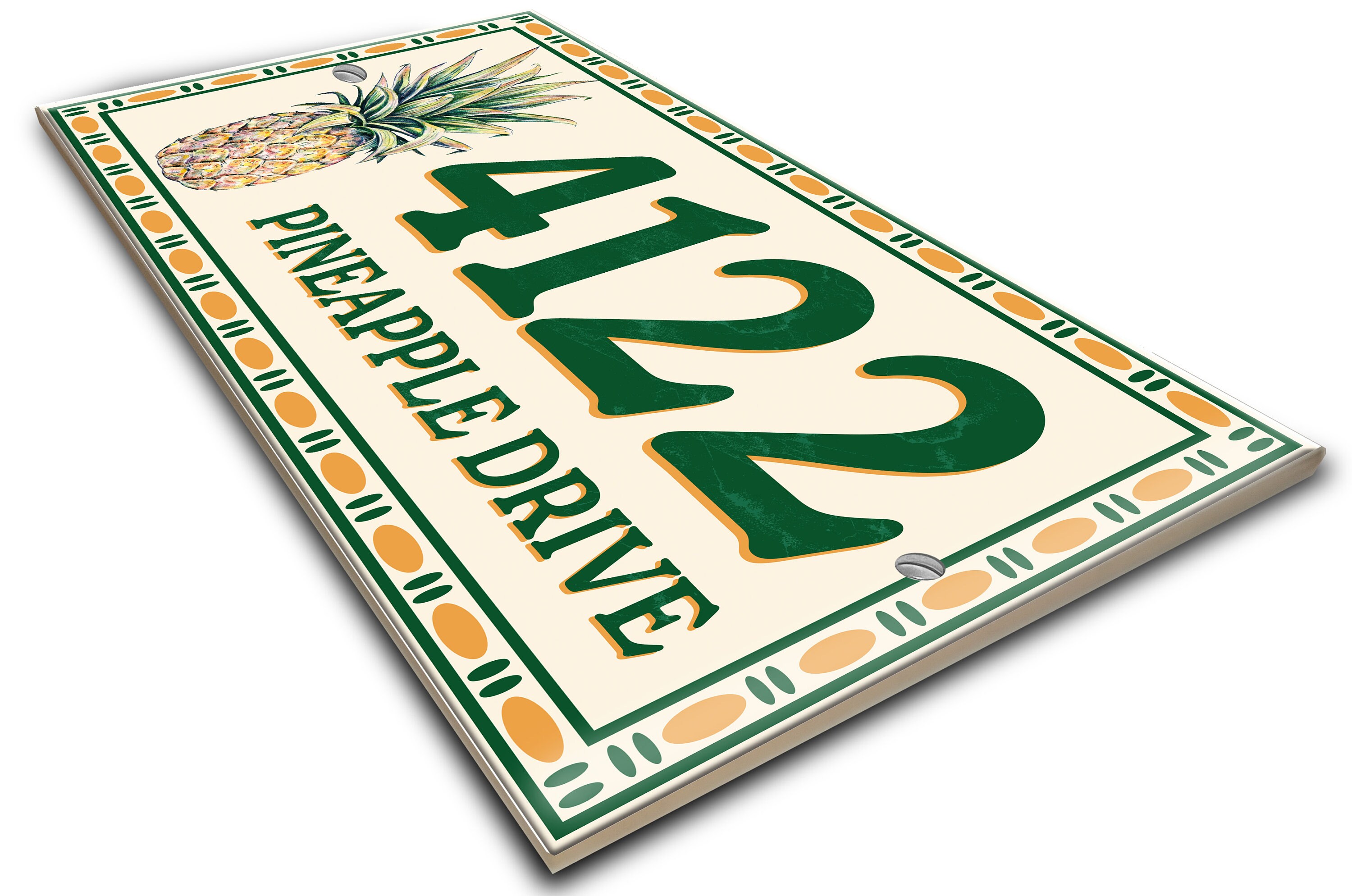 Pineapple Themed Ceramic House Numbers Pineapple Themed Etsy