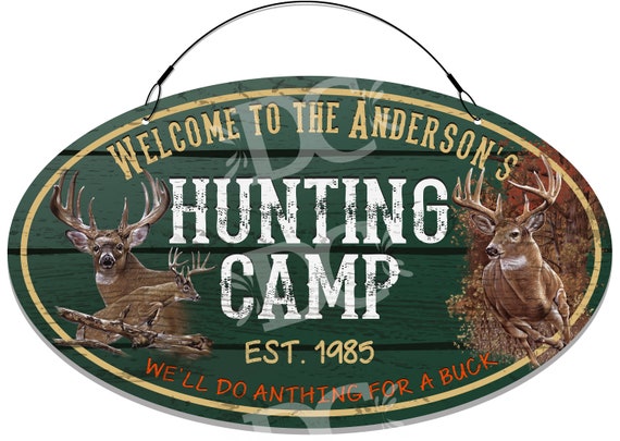 Custom Hunting Camp Sign: Personalized Deer Decor