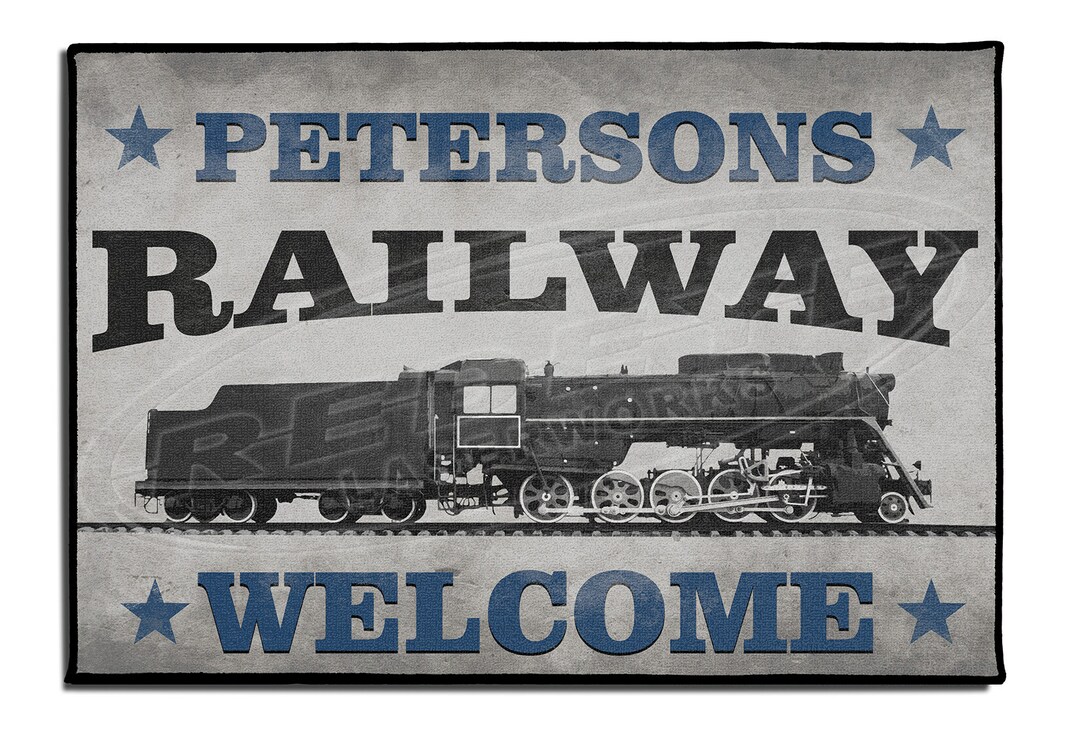 Train Room Doormat, Game Room Mats, Railroad