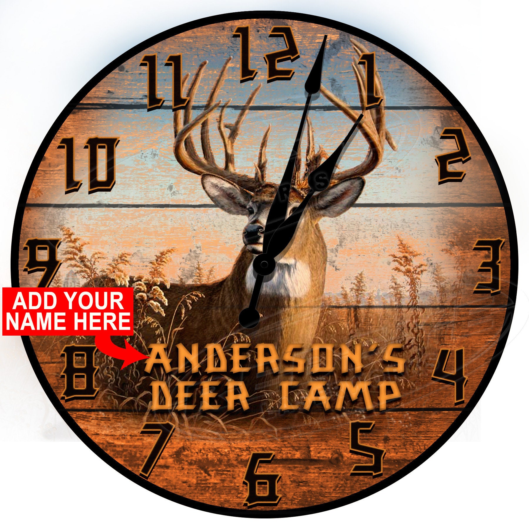Deer Camp Clocks Hunting Camp Clock Deer Hunting Clocks Etsy