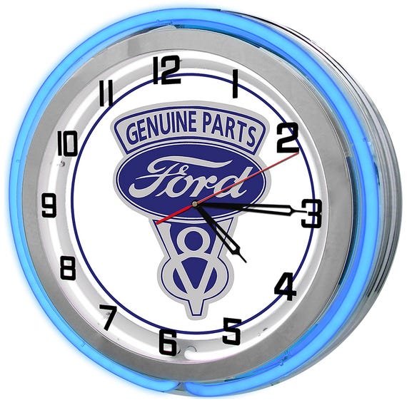 Ford Neon Garage Clock: Officially Licensed, 19