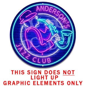 Jazz Club Neon Themed Custom Sign, Jazz Bar Signs, Night Club Bar Decor, Jazz Bar Decor, Music Decor, Jazz Signs, image 2