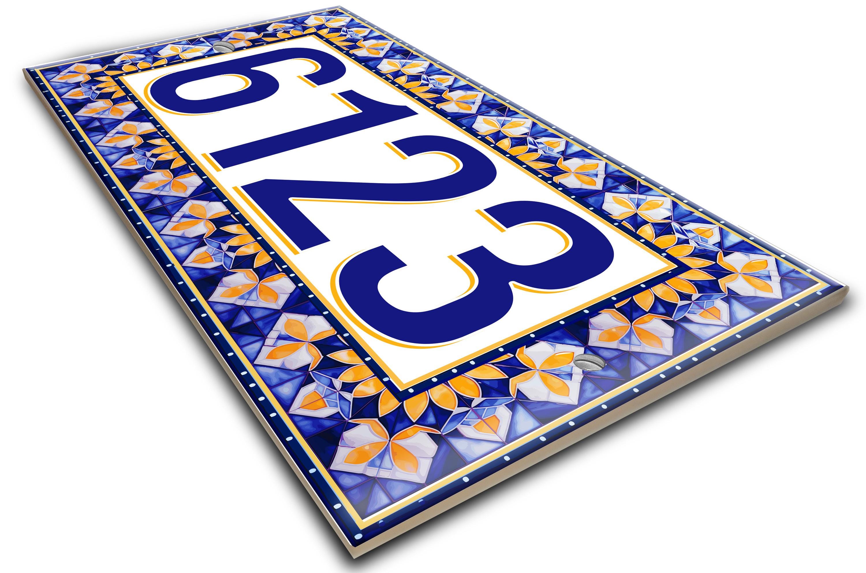 Italian Ceramic Address Tile: Lemon Mediterranean House Numbers - Etsy