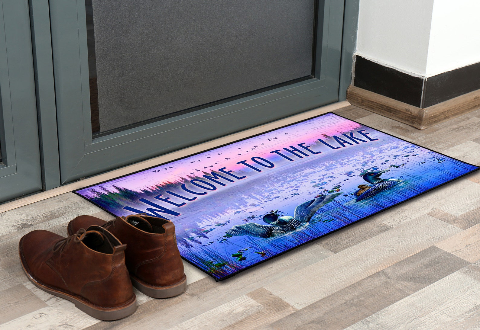 Lake House Doormat Loon Door Mat Birds Outdoor Mat Etsy