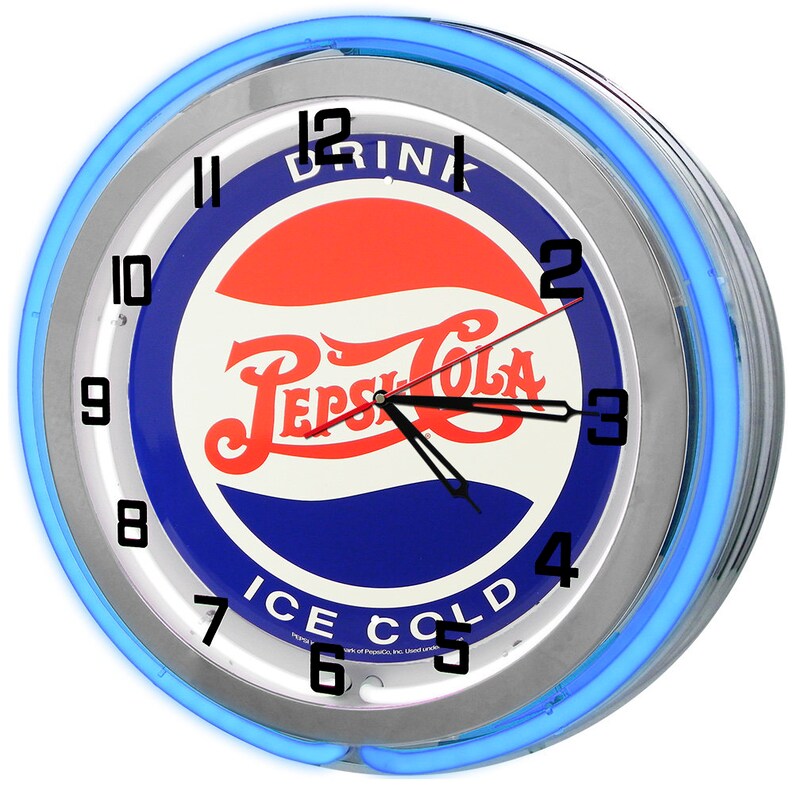 Pepsi Cola 19 Neon Clock Vintage Clocks Ireland Neon Clock Vintage Pepsi Clocks, Vintage Neon Garage Clocks