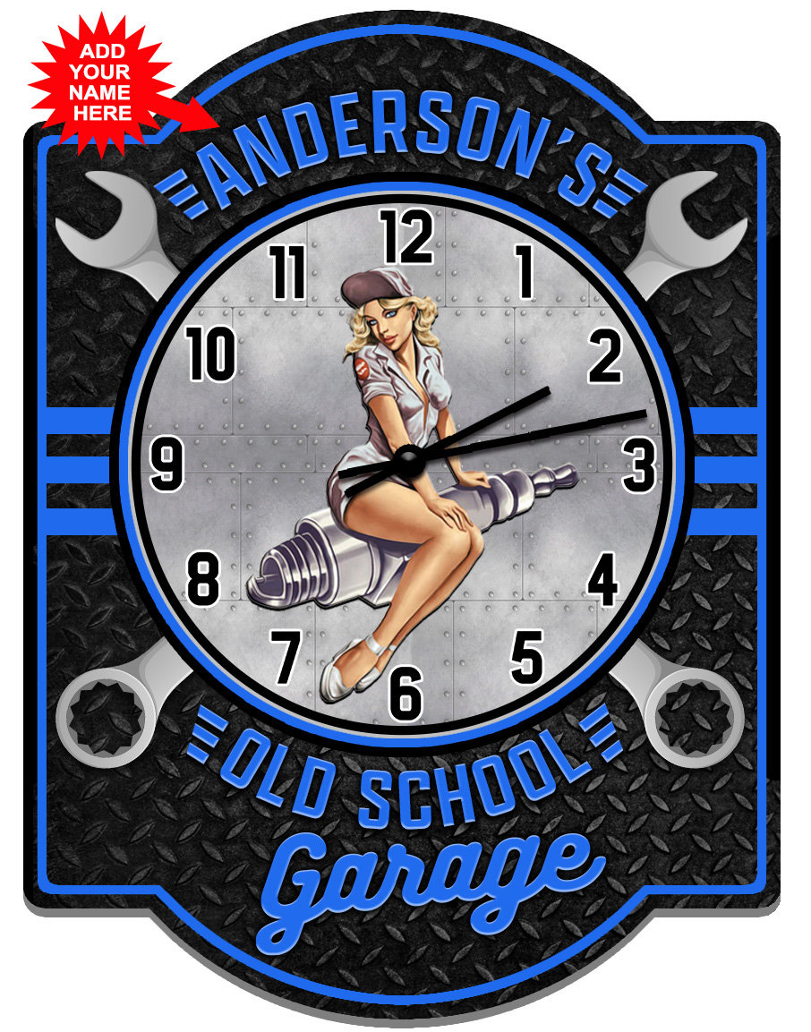 Old School Garage Wall Clock Vintage Style Garage Clock Etsy