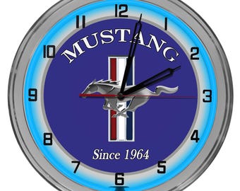 Ford Neon Garage Clock: Officially Licensed, 16" Blue Neon