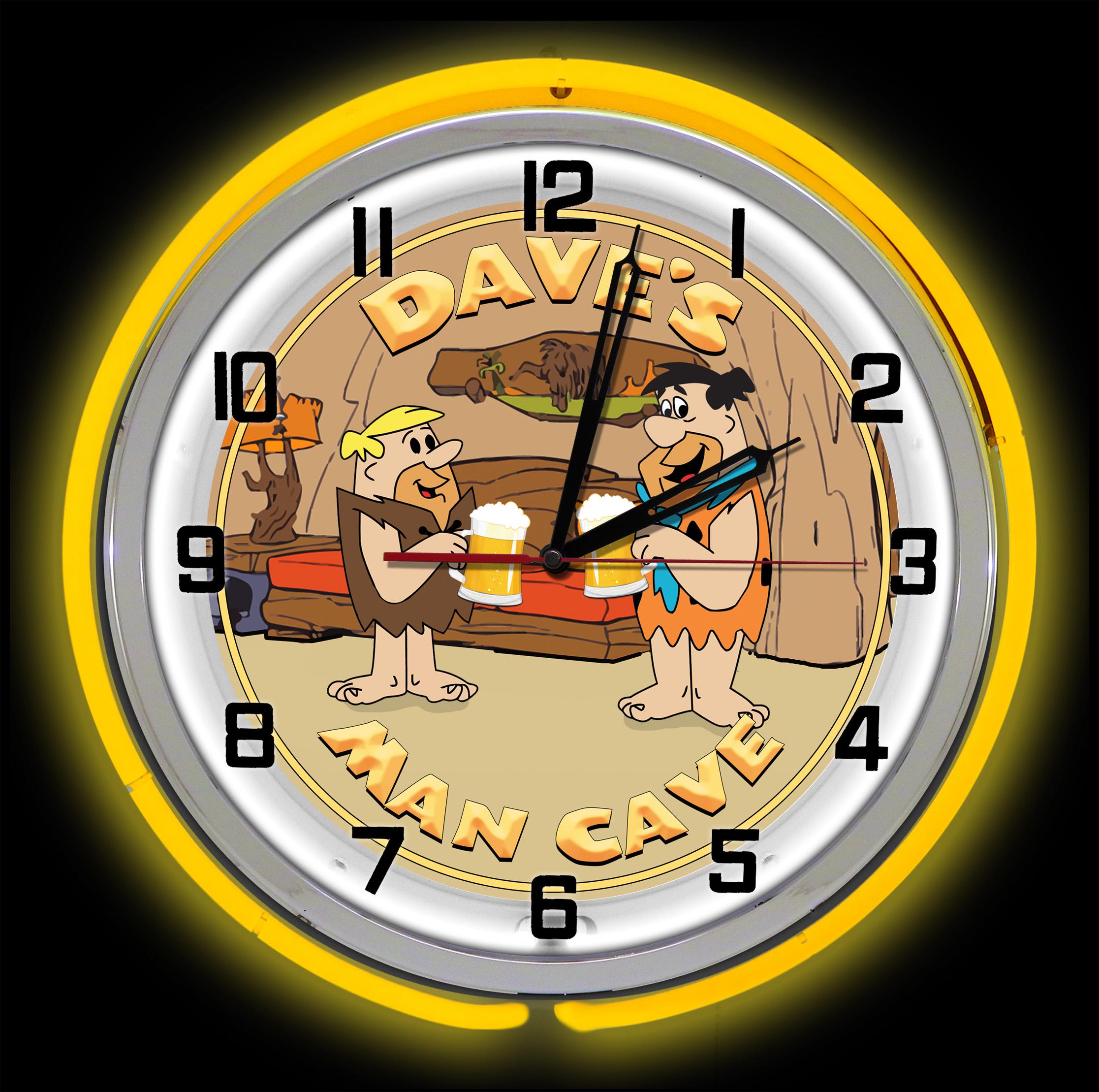 Man Cave Neon Wall Clock: Home Bar Neon Wall Decor - Etsy