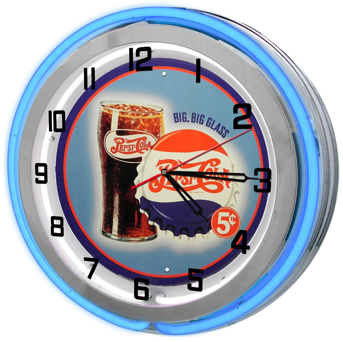 Pepsi Cola 19 Neon Clock Vintage Pepsi Clocks Pepsi Etsy