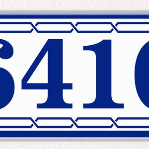 Elegant Ceramic House Numbers, Custom Ceramic House Plaque, Blue Floral Tile Themed House Sign, Ceramic Address Sign