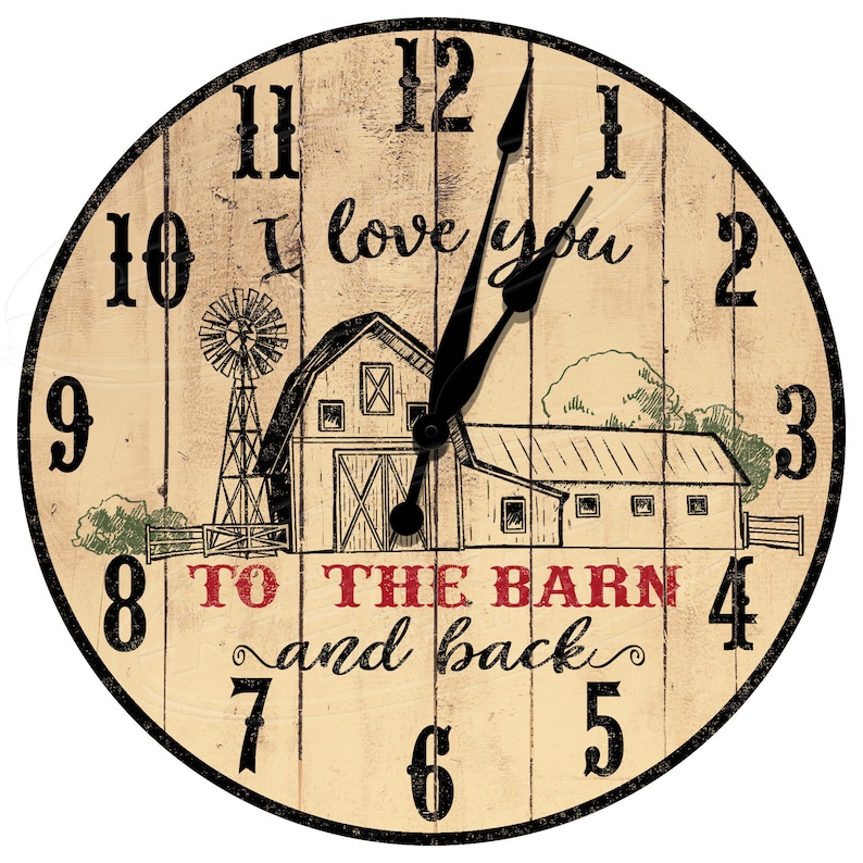 Barn Clocks Barn Themed Clocks Farmhouse Clocks Farm Decor Etsy