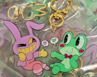 The Amazing Digital Circus Jax & Ribbit ~ 3in. Keychain and Holo. Sticker