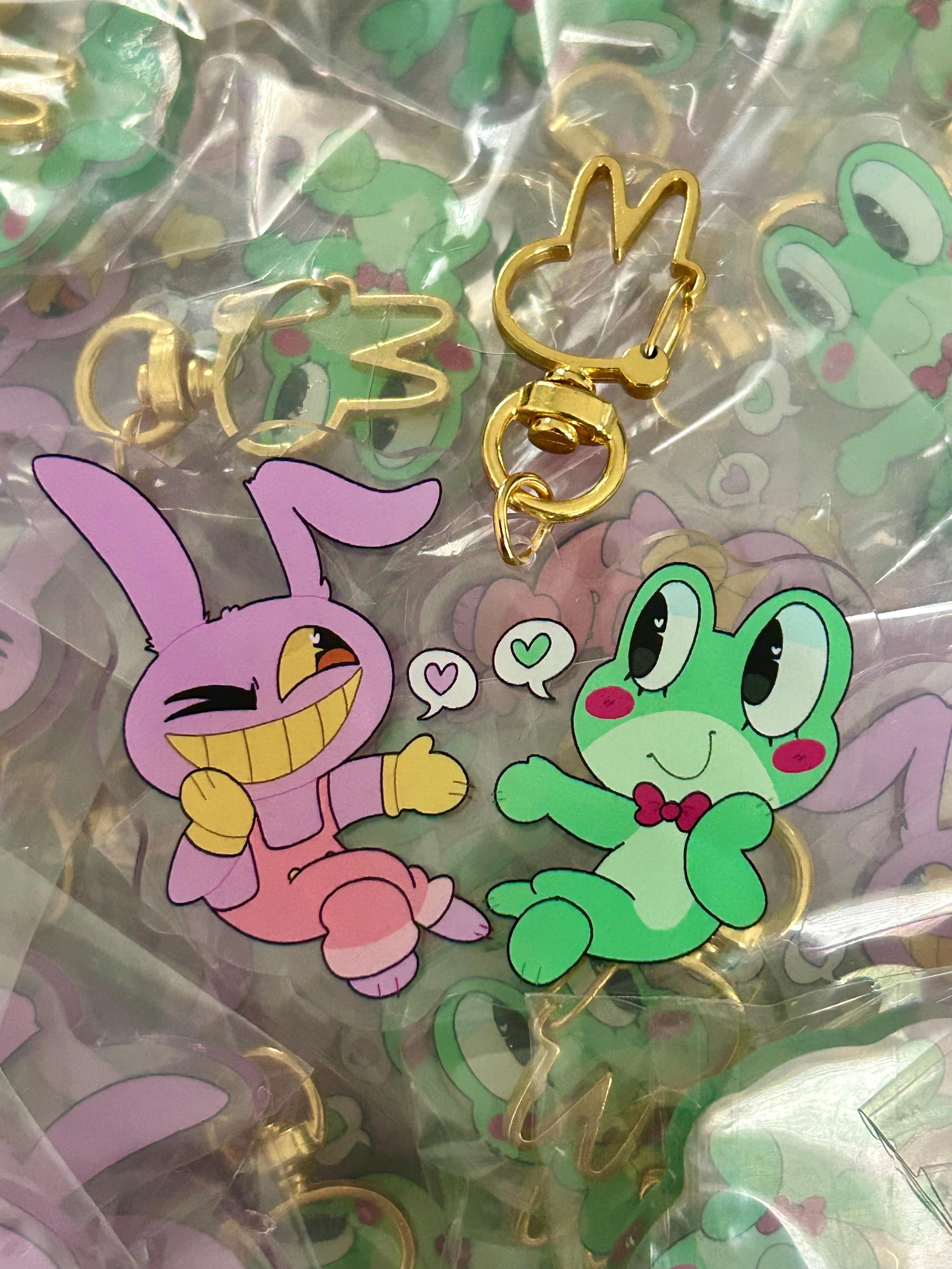 アメデジ　マグネット キーチェーン　ジャックス　リビット　TADC アメイジング The Amazing Digital Circus Jax & Ribbit ~ 3in. Keychain and Holo