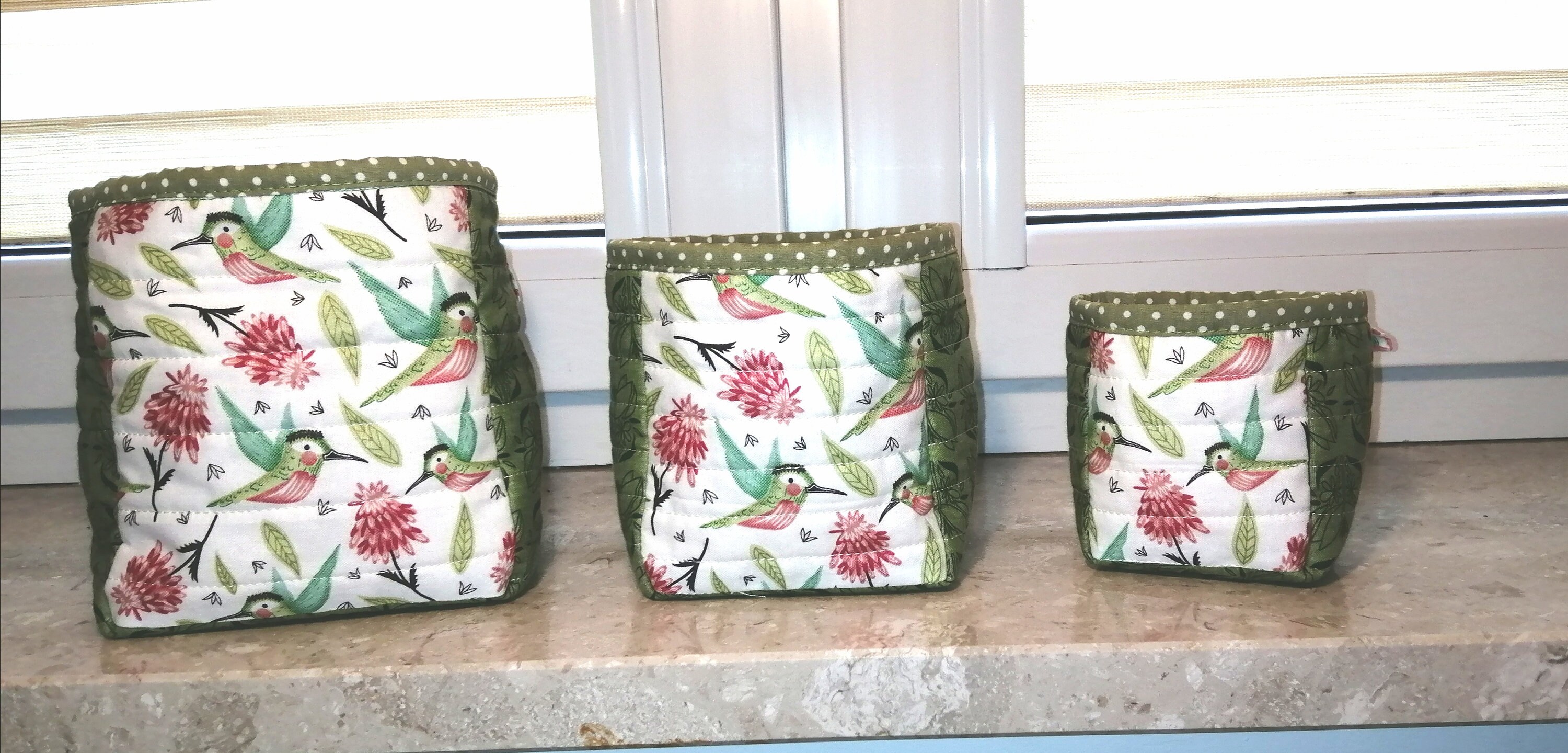 Conjunto de 3 cajas de almacenamiento acolchadas de tela | Etsy