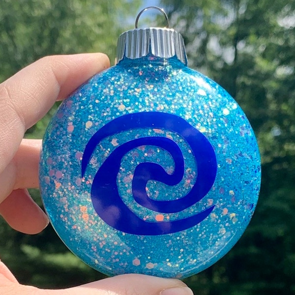 Ocean Heart Glitter Ornament