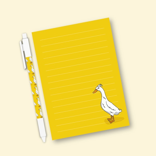 Duck Notepad | A6 Notepad with 50 Pages | Shopping List Pad | Idea Pad | School Notes | To Do List | Kawaii Notepad | Cute Notepad For Mum