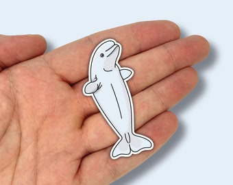 Beluga Whale Sticker | Cool Sticker | Cute Animal Sticker | Whale Sticker | Animal Laptop Sticker | Cute Journal Sticker | Party Bag Favours