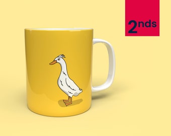 SECONDS Runner Duck Mug | Yellow | Personalised | Tea & Coffee Lover Gift | Friend, Mum, Sister, Dad | Animal | Present For Duck Owner